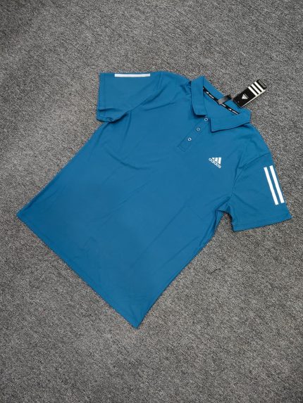 Men’s Adidas Navy Blue Polo T- Shirt Breathable and Comfortable Fabric For Summer Collection